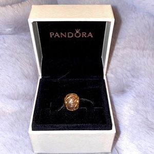 Vine rose gold charm
